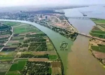 Nili i Kaltërt dhe Nili i Bardhë takohen në Khartoum, Sudan